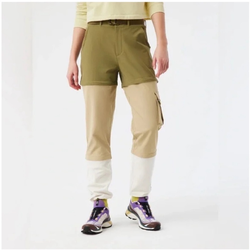 Outdoor Voices Green and Tan Cropped Pants